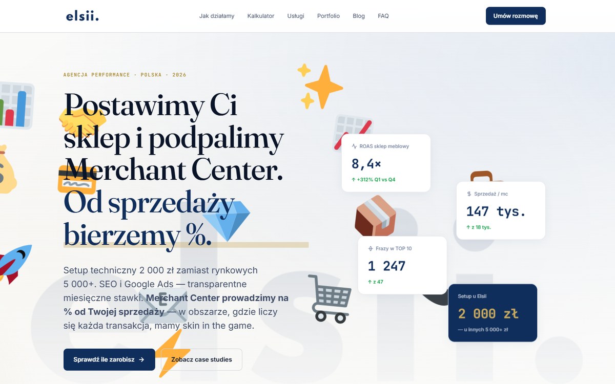 Elsii — agencja performance marketing (nasza własna strona)